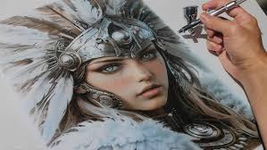 Finished Watercolor Airbrush Painting