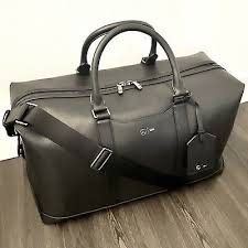 New Tommy Hilfiger Mercedes Benz Black Leather Duffle Leather Duffle Man Bag Bags