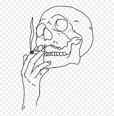 Vector hand drawn illustration in vintage engraved style. Tumblr Blackandwhite Skull Ciratte Aesthetic Smoking Drawing Hd Png Download Vhv