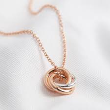 We offer the best prices for buying & selling in the uk. Triple Ring Pendant Necklace In Rose Gold Silver Lisa Angel