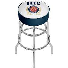 The stool's seat features an authentic logo highlighted by resilient marine grade vinyl sides and top trimmed with quarter inch vinyl beading. Miller Lite Bar Stools Wayfair