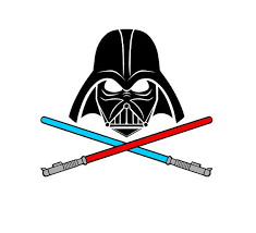 Darth Vader With Crossed Lightsabers Star Wars Decal Star Wars Decal Star Wars Light Saber Darth Vader