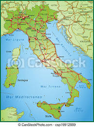 Landkarte, landkarten, intermap digitale karten. Karte Von Italy Karte Von Italien Mit Autobahnen Canstock