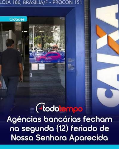 No pr&oacute;ximo dia 12, feriado de Nossa Senhora Aparecida, as ag&ecirc;ncias banc&aacute;rias n&atilde;o ter&atilde;o atendimento presencial ao p&uacute;blico. Como alternativa, os clientes poder&atilde;o usar outros meios como aplicativos, caix