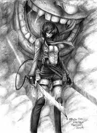 Attack On Titan Micasa Drawing Fan Art In Pencil Animal Pencil Drawing Mikasa ackerman by @gaznathepug (me)ocart (i.redd.it).