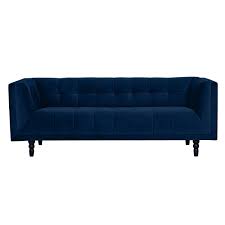 Canape Oxford 3 Places En Velours Bleu Fonce Canape Capitonne Acheter Canape Canape Design