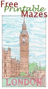 Hand Drawn London Big Ben Maze Free Printable Pdf Hilbert S Mazes How To Draw Hands Free Printables Big Ben