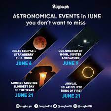 Each of the year's full moons are associated with a nickname inspired by european or indigenous cultures—for example, april's full moon was called the pink moon for the pink moss that grows in north america during that time. List 5 Astronomical Events In June You Don T Want To Miss Sugbo Ph Cebu