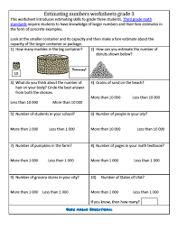 3rd grade math worksheets on estimating numbers steemit