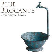 楽天市場 ブルーブロカント 蛇口付きボウル アンティーク プランター 大型 おしゃれ 寄せ植え ガーデニング アイアン オーナメント ガーデン エクステリア ガーデン用品屋さん 大型プランター 蛇口 ガーデニング