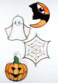 Stained glass refers to glass that has been colored by metallic oxides during the manufacturing process. Halloween Decor Ideas Stained Glass Halloween Halloween Suncatcher Stained Glass Ornaments Stained Glass Ornaments Stained Glass Gifts Stained Glass Crafts