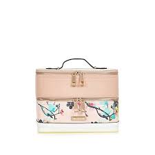 Pink Floral Print Vanity Case Make Up Bags Bags Purses Women Makeup Bag Purses And Bags Vanity Case