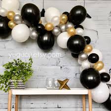 Black And Gold Balloon Arch Balloon Garland Kit Diy Balloon Garland Black Gold Etsy Black Gold Party Gold Graduation Party Black And Gold Party Decorations