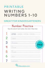 At first, it started with counting from one to ten, and once that was. Writing Numbers 1 10 Help Your Kindergartener Learn To Write The Names Of The First Ten Numbers With Thi Writing Numbers Numbers Kindergarten Homeschool Math