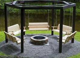 It's usually a shaded walkway or sitting area made of wooden posts and a cross section of beams. 20 Creative Build Round Firepit Area Ideas For Summer Nights Coodecor Backyard Gazebo Fire Pit Backyard Fire Pit Landscaping