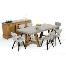 Modrest Civic Modern Concrete Acacia Dining Table Dining Table Wood Dining Table Modern Dining Table Set