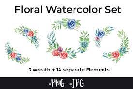 Download Watercolor Flower Wreath Set Graphic By Azrielmch Creative Fabrica SVG Cut Files
