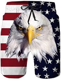Eagle Loveternal Mens Beach Shorts Quick Dry Beach Pants