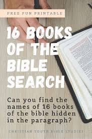 16 Books Of The Bible Hidden Paragraph Search Youth Bible Studies Books Of The Bible Bible Study Lessons Youth Bible Study