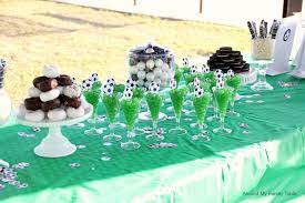 Able centerpieces, soccer ball cutouts, banners, streamers, and other decorations give you an awesome scoring opportunity with guests of all ages. Soccer Theme Party Ideas Around My Family Table