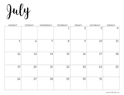 It's the 7th month on the julian and gregorian calendars. Free Printable 2021 Calendar Monday Start Paper Trail Design In 2021 Calendar Printables Monthly Calendar Printable Printable Calendar