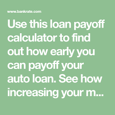 Use This Loan Payoff Calculator To Find Out How Early You Can Payoff Your Auto Loan See How Increasing Your Monthly Loan Payment Loan Payoff Car Loans Payoff