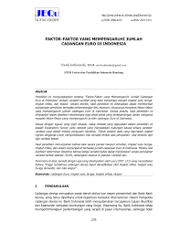 Salah satu faktor eksternal yang mempengaruhi partisipasi politik adalah peran aparat pemerintahan. Pdf Faktor Faktor Yang Mempengaruhi Jumlah Cadangan Euro Di Indonesia