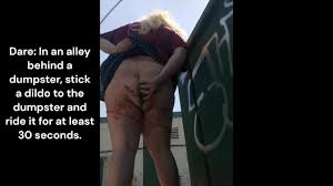 Chub SissyTrans rides dildo in an alley! A true Cum Dumpster!