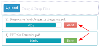 Drag And Drop Jquery Multiple File Upload Using Ajax Php With Progress Bar Jquery Progress Bar Php