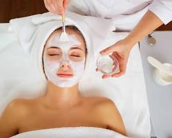 Image of woman getting a facial