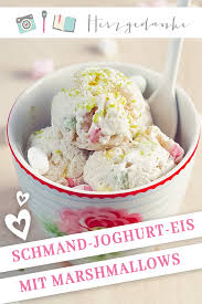 Schmand Joghurt Eis Mit Marshmallows Mit Und Ohne Thermomix Rezept Joghurt Eis Ideen Furs Essen Schmand
