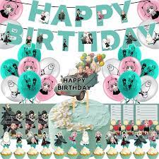 Amazon.com: SPY X FAMILY Birthday Party Decoration Favors Anime Supply Set  with Happy Birthday Banner, Cake Toppers, Invitation Cards, Balloons for  Party Decorations : Grocery & Gourmet Food