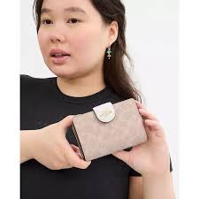 NWT 2024 NEW Coach Medium Corner Zip Wallet In Signature Canvas CW786