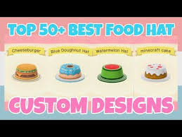 Top 50 Best Food Hat Custom Designs In Animal Crossing New Horizons Design Id Code Youtube Animal Crossing Cafe Animal Crossing Cats New Animal Crossing