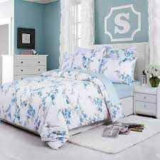 Make your bedroom gorgeous with this vibrant quilt. Amazon Com Brandream Kids Bedding Garden Birds Floral Duvet Quilt Cover Asian Porcelain Style Tree Blossom Pattern 800tc Egyptian Cotton Percale 3pc Bedding Set Twin Blue Kitchen Dining