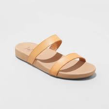 Women's Dani Two Band Slide Sandals - Shade & Shore™ Cognac 12 : Target