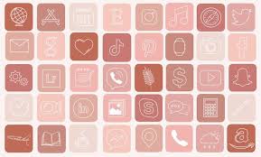 Ios 14 App Icons Blush 40 Pack Instant Download Etsy In 2020 App Icon Ios App Icon App Icon Design