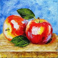 Rockwell's painting was sold in 2011 for $33,772. Two Red Apples Painting By Elgrigo