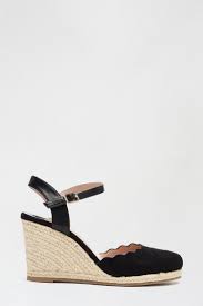 Wide Fit Black Drifter Wedge Sandal Dorothy Perkins Uk