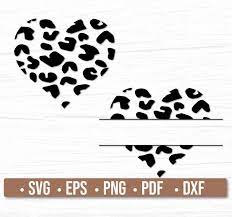 Leopard Heart Svg Monogram Svg Files For Cricut Starbucks Etsy In 2021 Monogram Svg Svg Cricut