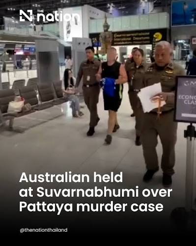 Thai Immigration officers have detained an Australian man at Suvarnabhumi  Airport after he was flagged by police before leaving the country. The man  was wanted for questioning in connection with the disappearance