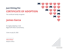 The top 13+ cat adoption certificate free printable designs. Adoption Certificate Templates In Adobe Indesign Indd Idml Template Net