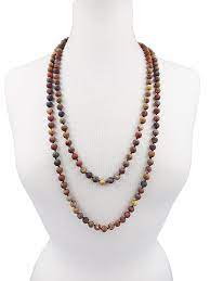 Bjb Long Endless Matte Finish Semi Precious Stone Necklace 60 Inches Long Picasso Stone Cn185629l7l Semi Precious Stone Necklaces Stone Necklace Semiprecious Stones