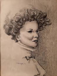 Sketch of Katharine Hepburn from 1979