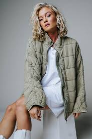 Free people dolman quilted jacket. Free People Dolman Quilted Knit Jacket In Pine Slumber