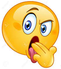 Grinning face with smiling eyes. Disgusted Emoticon Doing A Vomit Gesture By Potting Two Fingers In Mouth Royalty Free Cliparts Vectors And Stock Illustration Image 68426086