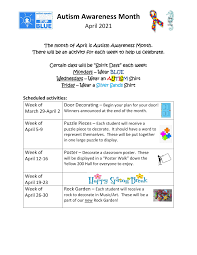 Check spelling or type a new query. Silver Sands School April Is Autism Awareness Month We Will Be Doing Weekly Activities In The Classroom With Students And Staff Facebook