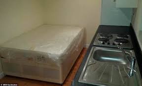 I have a very small kitchen. At Least Breakfast In Bed Would Be Easy Tiny Flat In Manchester Available For 400 A Month Where The Mattress Is Right Next To The Cooker Fridge And Wardrobe Daily Mail Online