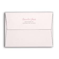 Rustic vintage red rose parchment return address envelope. Cherry Blossom Pink Wedding Envelope Goat Tree Designs