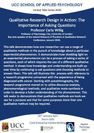 We made this video just for you. Applied Psychology Ucc On Twitter We Are Delighted To Host Prof Carla Willig Of City University Of London For This Evening Research Seminar On Jan 30th Qualitative Research Design In Action The